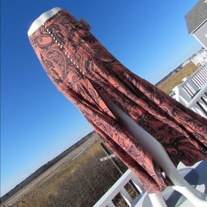 FREE PEOPLE maxi skirt pink combo high slit sexy